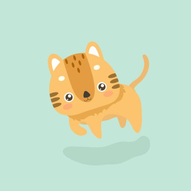 Şirin kedi illüstrasyon pastel arka plan üzerinde.