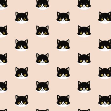 Kedi siyah başkanları seamless modeli.