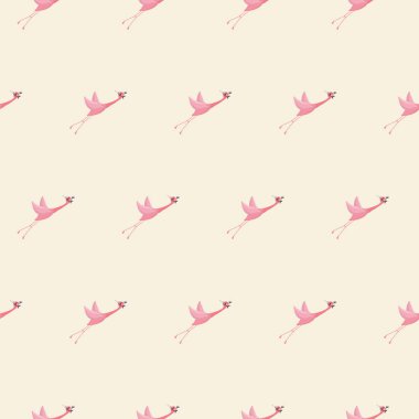 Pastel arka plan üzerinde Flamingo seamless modeli.