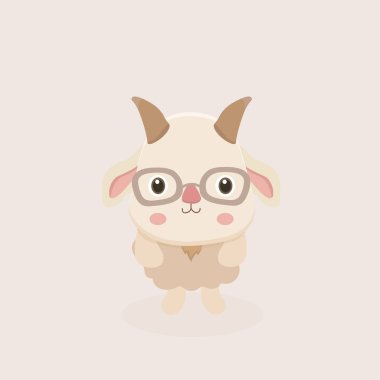 Keçi çizgi filminin vektör çizimi.