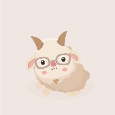 Keçi çizgi filminin vektör çizimi.