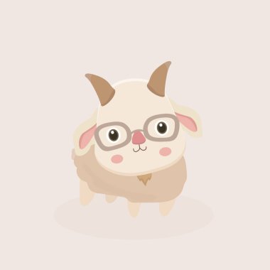 Keçi çizgi filminin vektör çizimi.