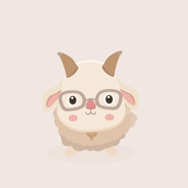 Keçi çizgi filminin vektör çizimi.