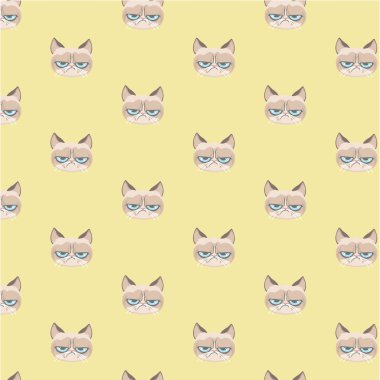 Vektör huysuz kedi desen.