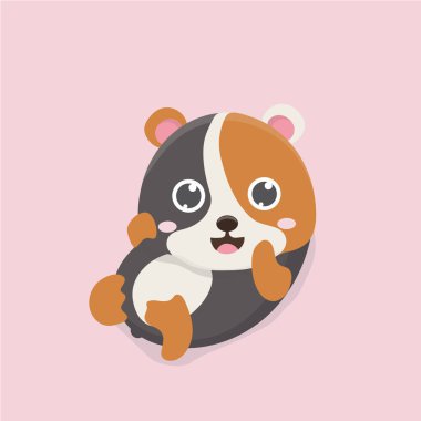 Pastel arka plan üzerinde şirin hamster.