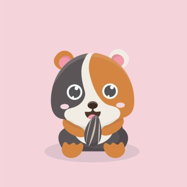 Pastel arka plan üzerinde şirin hamster.