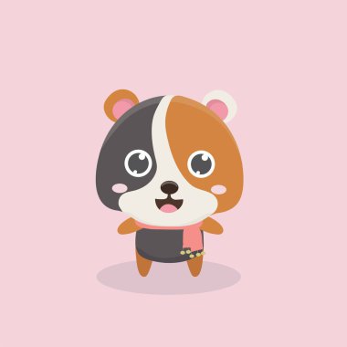 Pastel arka plan üzerinde şirin hamster.