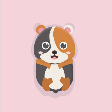 Pastel arka plan üzerinde şirin hamster.