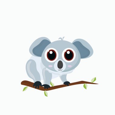Sevimli küçük karikatür koala vektör çizim.