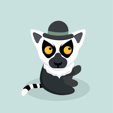 Sevimli çizgi halka kuyruklu maki.