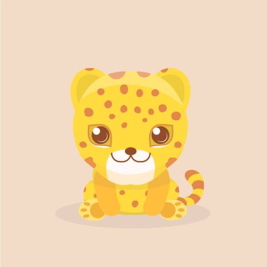 Şirin Safari leopar Cheetah vektör çizim.