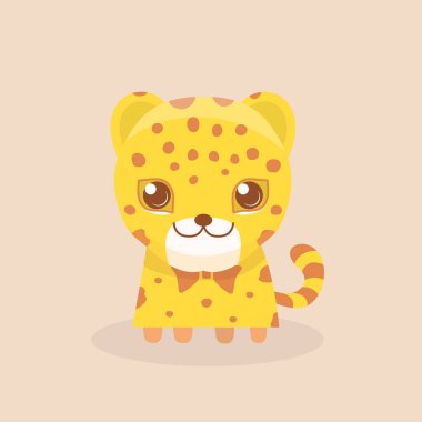 Şirin Safari leopar Cheetah vektör çizim.