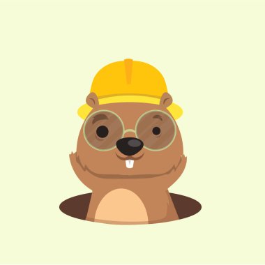 Cute happy smiling mole character. clipart