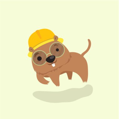 Cute happy smiling mole character. clipart