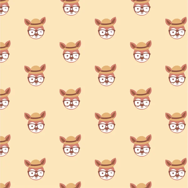 Sevimli stilize çizgi kanguru desen pastel arka plan üzerinde.