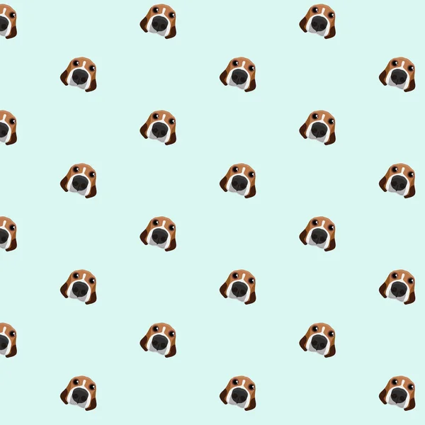 Beagle köpek mavi arka plan deseni üzerinde. Hayvan Dikişsiz desen tasarım. 