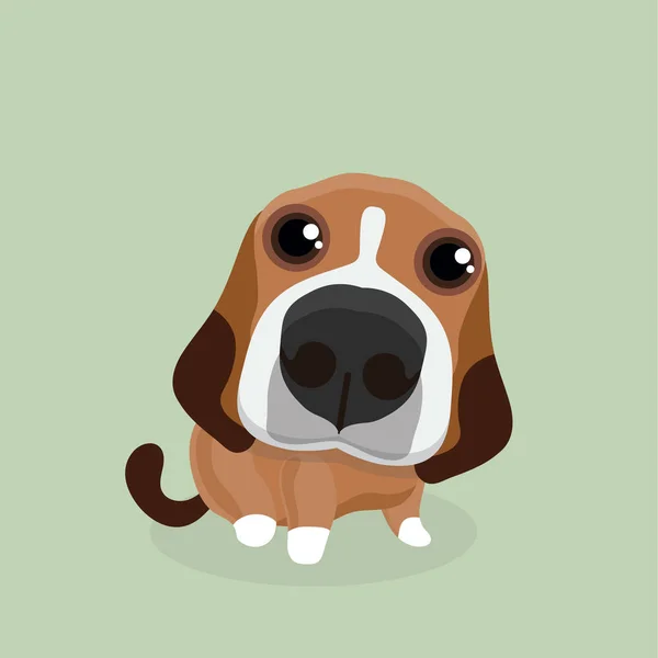 Cartoon Happy Beagle Dog — Stock Vector