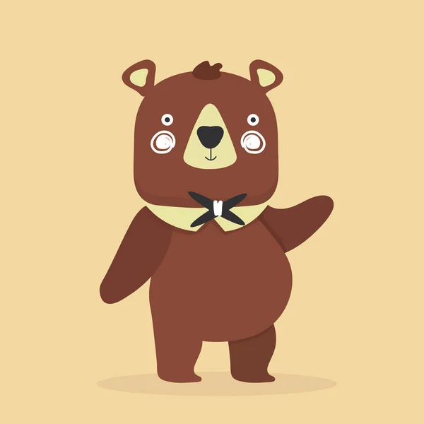 Bonito Bebê Urso Desenhos Animados — Vetor de Stock