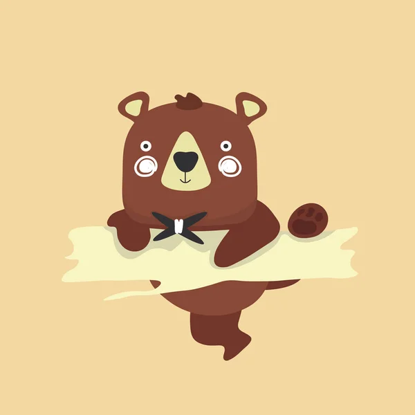 Bonito Bebê Urso Desenhos Animados — Vetor de Stock