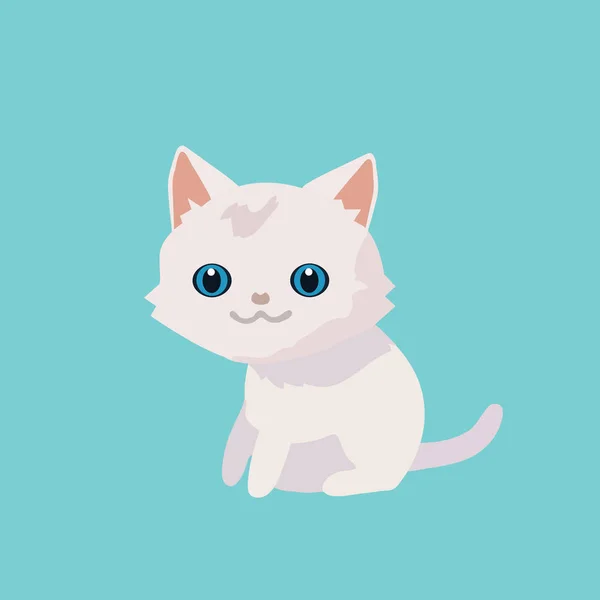 Bonito Gato Ilustração Fundo Pastel — Vetor de Stock