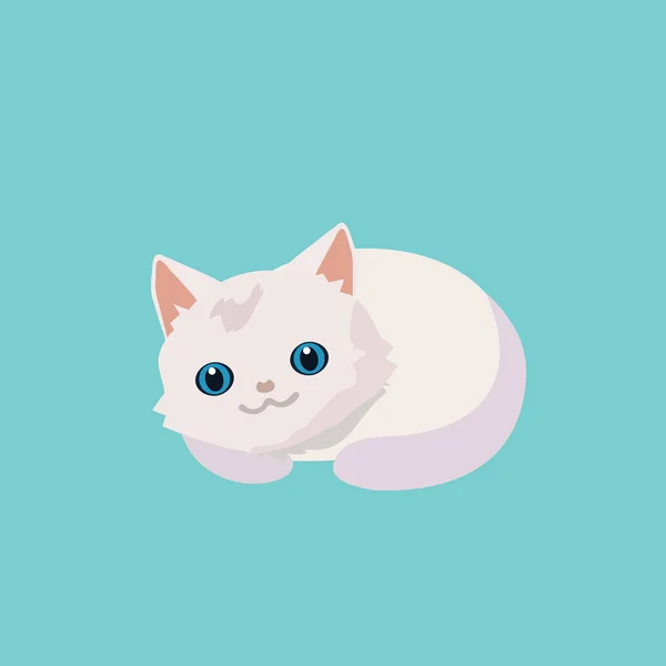 Cute cat illustration on pastel background.