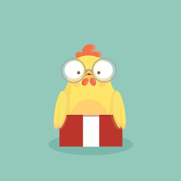 Schattige Cartoon Kip Vector — Stockvector