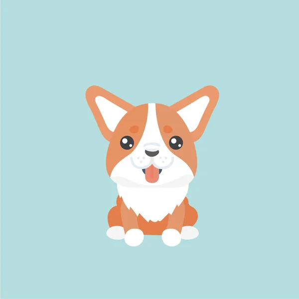 Cute Welsh Corgi Dog Vector Illustration — Stock Vector