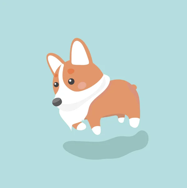 Cute Welsh Corgi Dog Vector Illustration — Stock Vector