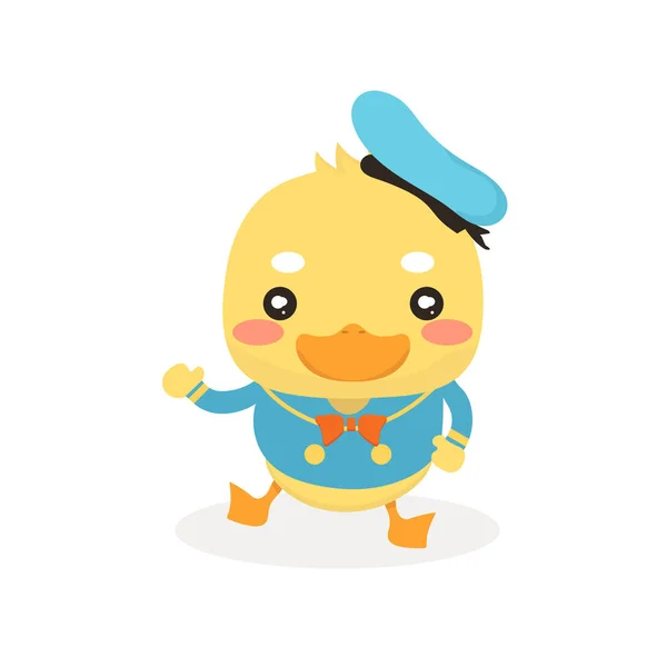 Cartoon Baby Duck White Background — Stock Vector