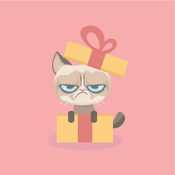 Şirin kedi huysuz. Vektör çizim.