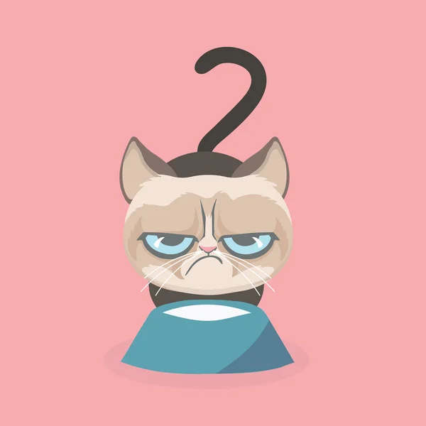 Cute Grumpy Cat Vector Illustration — Stock Vector