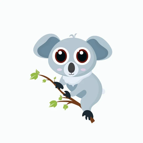 Vektorové Ilustrace Roztomilé Malé Cartoon Koala — Stockový vektor