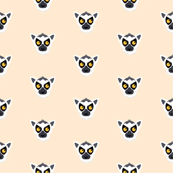 Sevimli çizgi ring-tailed lemur ile Seamless modeli.