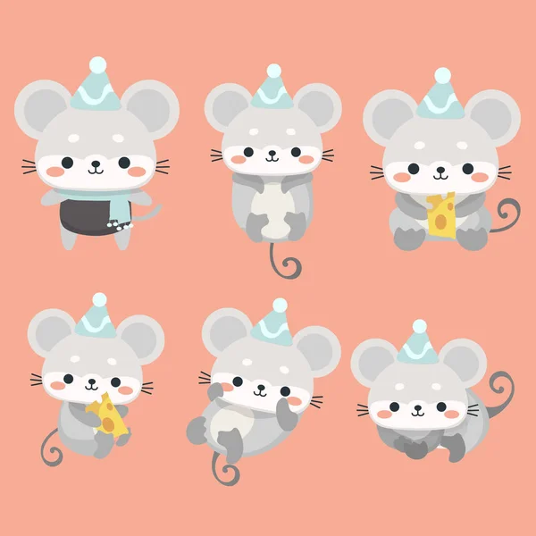 komik bir fare karikatür tarzı ayarlayın..