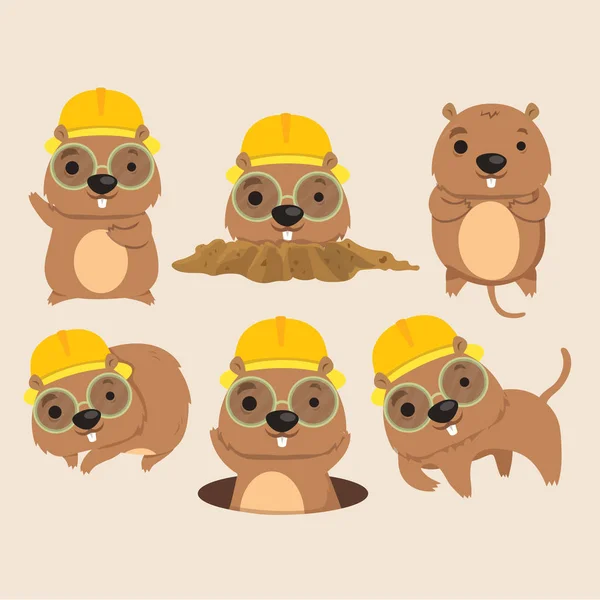 Şirin Köstebek Çizgi Film Vektörü Resimleri.