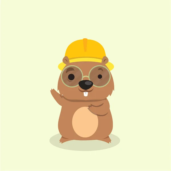 Şirin mutlu gülümseyen köstebek karakter.