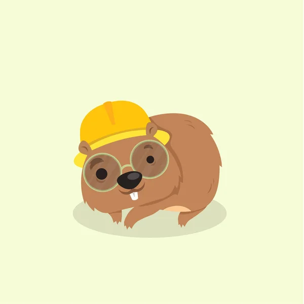 Şirin mutlu gülümseyen köstebek karakter.