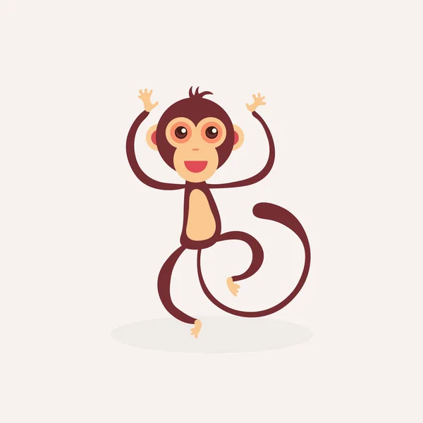 Desenhos Animados Bonito Macaco Fundo Pastel —  Vetores de Stock