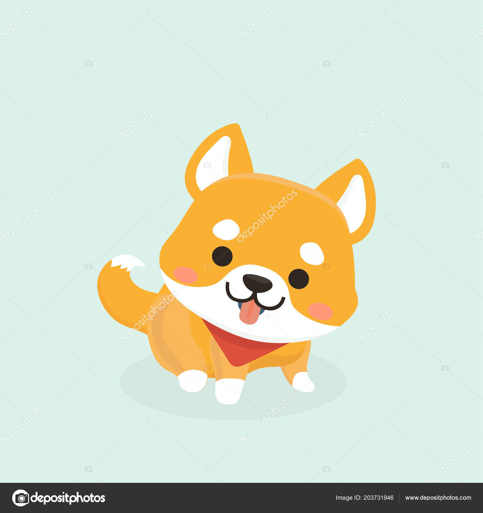 Vector Illustration Cute Shiba Inu Dog Pastel Background Vector Image By C Musicphone1 Vector Stock