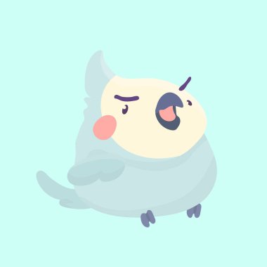 Pastel arka plan üzerinde sevimli papağan kuş çizgi film.