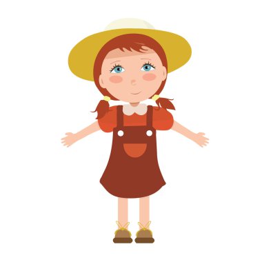 Şirin kız vektör illüstrasyonu.