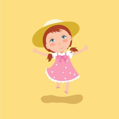 Şirin kız vektör illüstrasyonu.