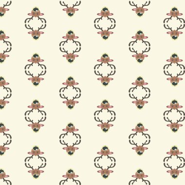 Vintage sorunsuz arka plan christmas deseni yağmur deer ile.