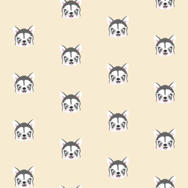 Sibirya husky yavruları ile Seamless modeli.