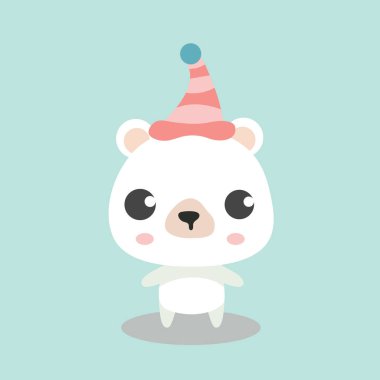 Silindir şapka içinde şirin kutup ayısı.