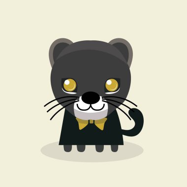 Şirin panter karakter pastel arka plan üzerinde.