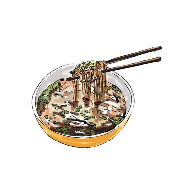 Ramen kase erişte vektör beyaz arka plan üzerinde.