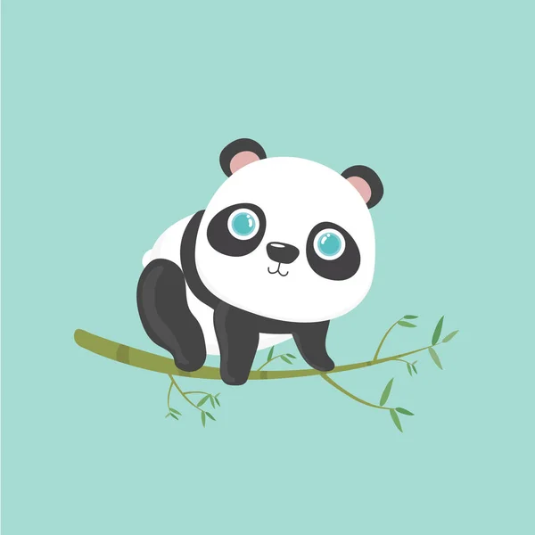 Vektorillustration Söta Lilla Tecknade Panda Pastell Bakgrund — Stock vektor