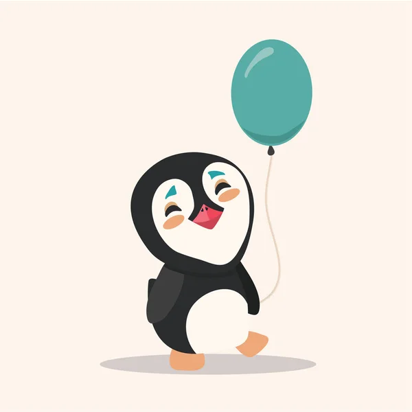 Ilustracja Wektorowa Pingwina Tle Pastel — Wektor stockowy