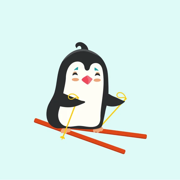 Vectorillustratie Van Een Pinguïn Pastel Achtergrond — Stockvector